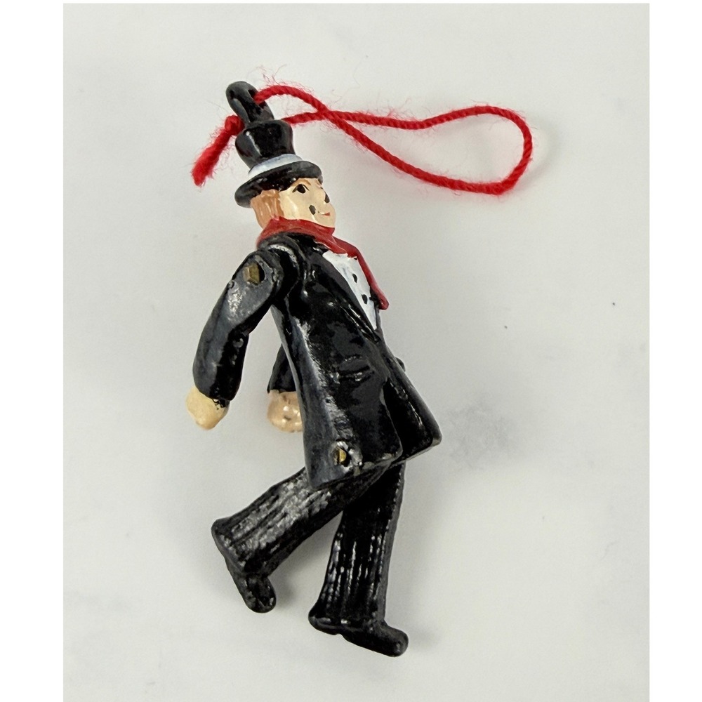 Dept 56 Pewter Ornament Tiny Trimmings Articulated Jointed Mr Fezziwig‎